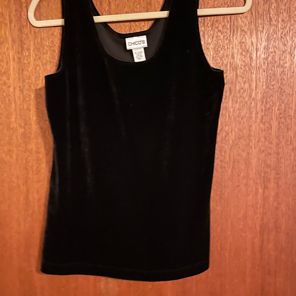 Chicos black velvet tank top